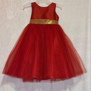 Kid's Dream Red and Gold Formal Dress